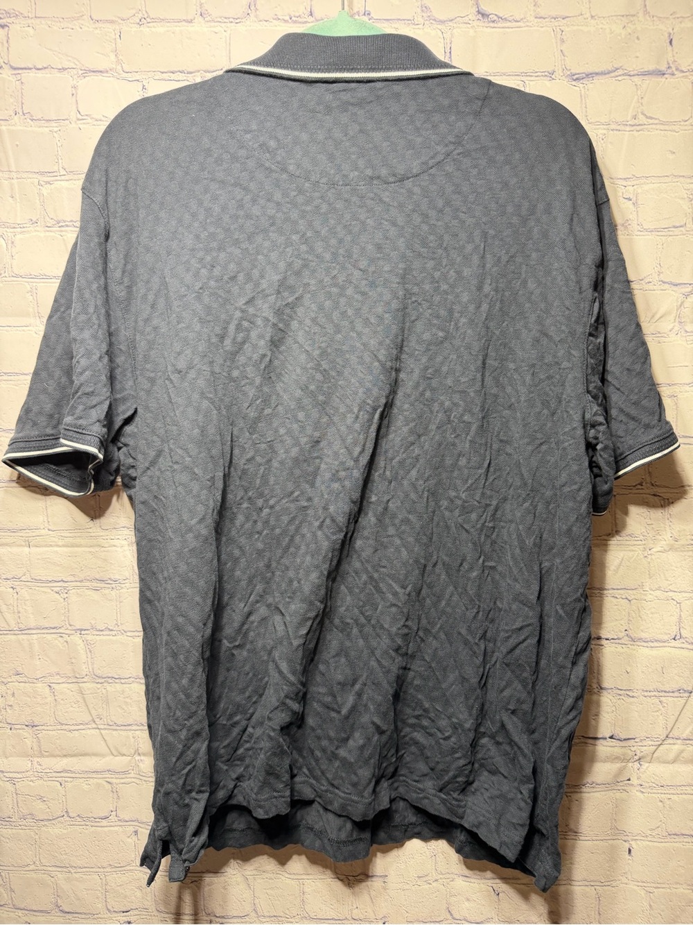 Ted Baker Mens Short Sleeve Textured Polo Navy Size XL Golf Prep Preppy Casual - Picture 3 of 5